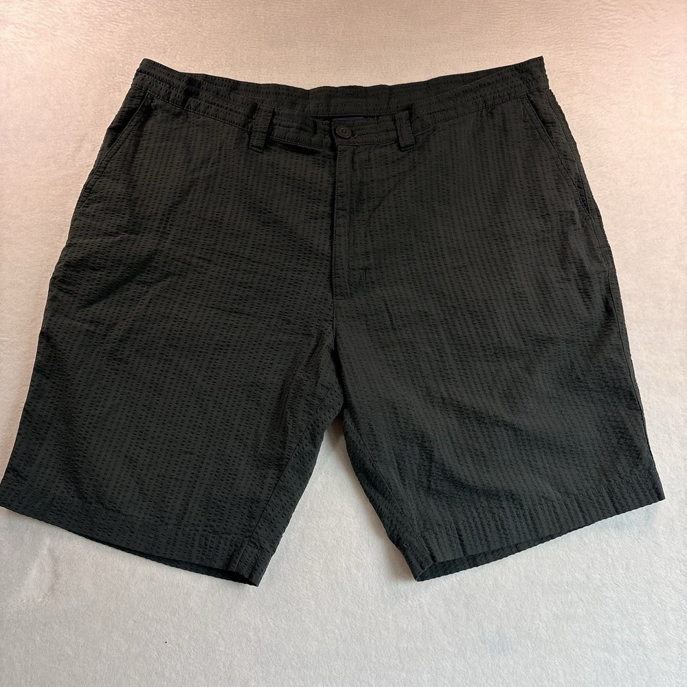 Patagonia Thrift Mens Chino Shorts Force Gray Pucker Stripe Texture Size 38 9"